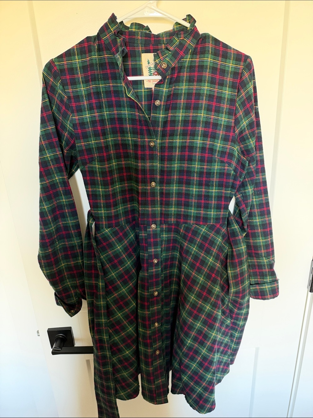 Kiel James Patrick Cotton Flannel Plaid Dress
